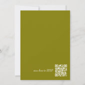 Chic Olive Green Groom's Party Invite QR Code RSVP Einladung (Rückseite)