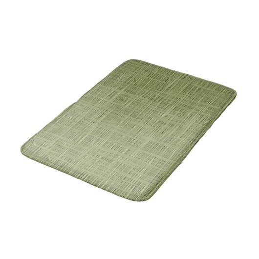 Chic Olive Green Imitats Jute Weave Fabric Muster Badematte (Schrägansicht)