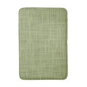 Chic Olive Green Imitats Jute Weave Fabric Muster Badematte (Vorderseite Vertikal)