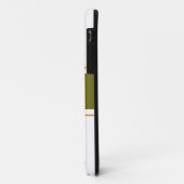 Chic Olive Green Orange Racing Streifen auf weiß Case-Mate iPhone Hülle (Hinten/Links)