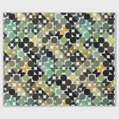 Chic Olive Green Taupe Beige Circles Art Pattern Geschenkpapier (Flach)