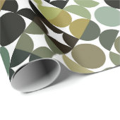 Chic Olive Green Taupe Beige Circles Art Pattern Geschenkpapier (Rolleneckpunkt)