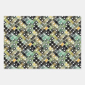 Chic Olive Green Taupe Beige Circles Art Pattern Geschenkpapier Set (Vorderseite 3)