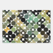 Chic Olive Green Taupe Beige Circles Art Pattern Geschenkpapier Set (Vorderseite)