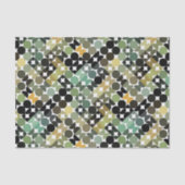 Chic Olive Green Taupe Beige Circles Art Pattern Seidenpapier (Vorderseite)