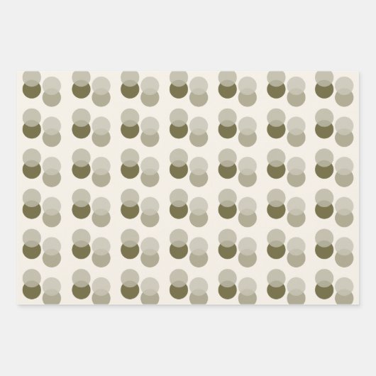 Chic Olive Green Tinsel und Confetti Muster Geschenkpapier Set (Vorderseite 3)