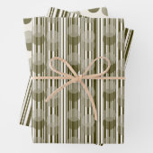 Chic Olive Green Tinsel und Confetti Muster Geschenkpapier Set (Beispiel)
