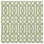 Chic Olive Green und Ivory Trellis Muster Stoff (Muster)