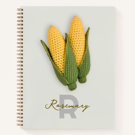Chic Oma's Garden Modern Crochet Corn Name Notizblock (Vorderseite)