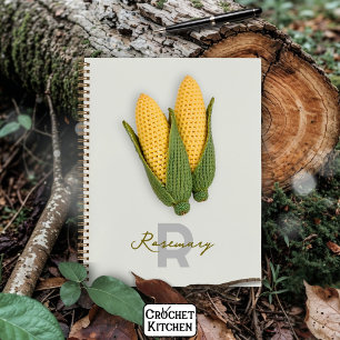 Chic Oma's Garden Modern Crochet Corn Name Notizblock