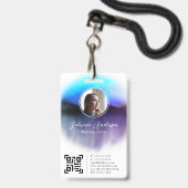 Chic Ombre Abstraktes Script-Foto-Logo Ausweis (Vorderseite mit Schlüsselband)