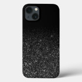 Chic Ombre Black Glitzer Case-Mate iPhone Hülle (Rückseite)