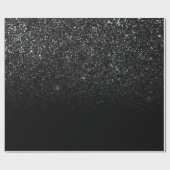 Chic Ombre Black Glitzer Geschenkpapier (Flach)