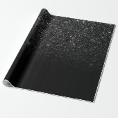 Chic Ombre Black Glitzer Geschenkpapier (Ungerollt)