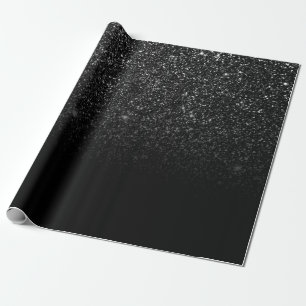 Chic Ombre Black Glitzer Geschenkpapier
