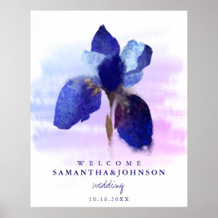 Chic Ombre Blue Iris Blumenzwiebeln Poster
