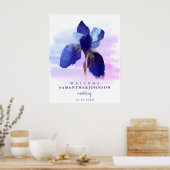 Chic Ombre Blue Iris Blumenzwiebeln Poster (Küche)