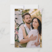 Chic Ombre Blush Pink & Khaki Beige Wedding Dankeskarte (Rückseite)