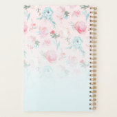 Chic Ombre French Garden Floral Peony Wedding Planer (Rückseite)