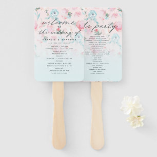 Chic Ombre French Garden Wedding Zeremony Programm Fächer