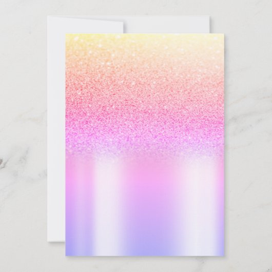 Chic Ombre Glitzer Diamonds Abschluss Einladung (Rückseite)