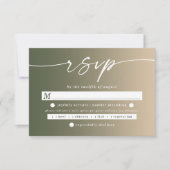Chic Ombre Green & Yellow Wedding Meal Choice RSVP Karte (Vorderseite)