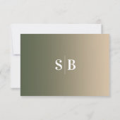 Chic Ombre Green & Yellow Wedding Meal Choice RSVP Karte (Rückseite)