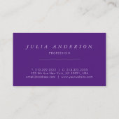 Chic Ombre Lila Violet Botanische Blätter Muster Visitenkarte (Rückseite)