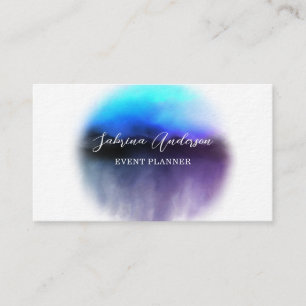 Chic Ombre Pink Lila Watercolor Abstrakt Visitenkarte