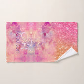 Chic ombre Rose Rosa Glitzer Monogramm Badhandtuch Set (Handtuch)