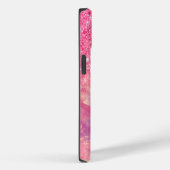 Chic ombre Rose Rosa Glitzer Monogramm Case-Mate iPhone Hülle (Rückseite / Rechts)