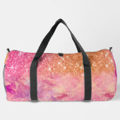 Chic ombre Rose Rosa Glitzer Monogramm Duffle Bag (Rückseite)