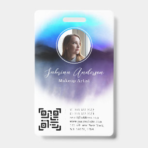 Chic Ombre-Wasserfarbe Abstrakte Schrift Foto-Logo Ausweis