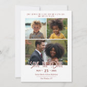 Chic Once Upon a Time 3-Photo Then & Now Wedding Save The Date (Vorderseite)
