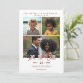 Chic Once Upon a Time 3-Photo Then & Now Wedding Save The Date (Stehend Vorderseite)