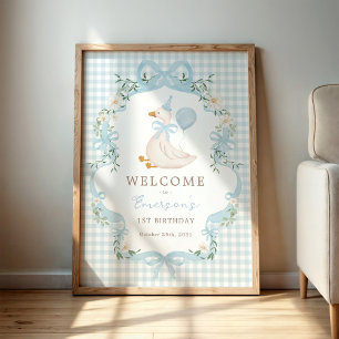 Chic One Albern Goose Blue Ballon Geburtstag Willk Poster