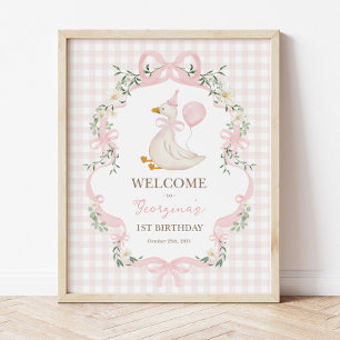 Chic One Albern Goose Pink Ballon Geburtstag Willk Poster