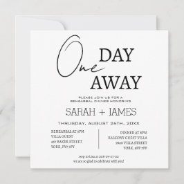 Chic One Day Away Probe Dinner Hochzeit Square Einladung