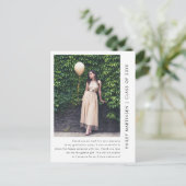 Chic One Foto Dankeschön Message Abschluss Postkarte (Stehend Vorderseite)