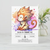 Chic Online-Affe Geburtstag Einladung (Stehend Vorderseite)