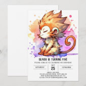 Chic Online-Affe Geburtstag Einladung (Vorne/Hinten)