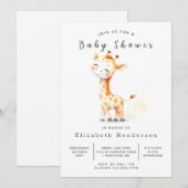 Chic Online Giraffe Baby Dusche Einladung (Vorne/Hinten)