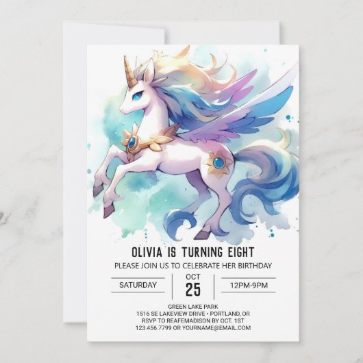Chic Online Horse Geburtstag Einladung (Vorderseite)