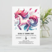 Chic Online Horse Geburtstag Einladung (Stehend Vorderseite)