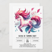 Chic Online Horse Geburtstag Einladung (Vorne/Hinten)