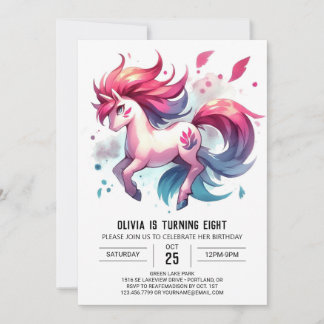 Chic Online Horse Geburtstag Einladung