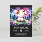 Chic Online Kuh Geburtstag Einladung (Stehend Vorderseite)