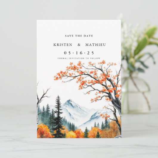 Chic Online Mountain Save The Date (Stehend Vorderseite)