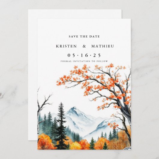 Chic Online Mountain Save The Date (Vorne/Hinten)