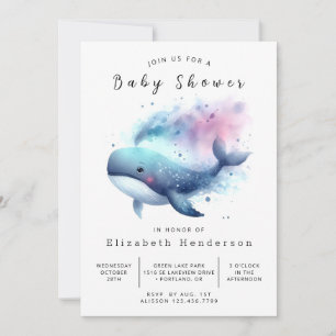 Chic Online Whale Baby Dusche Einladung